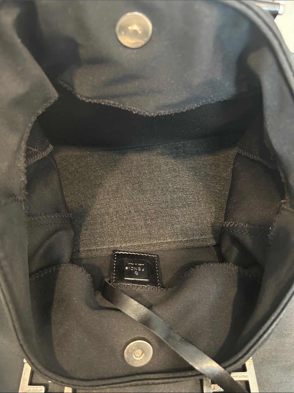 Fendi Authentic Black Nylon & Leather Tote Bag w/pouch — Full Set - Picture 15 of 16